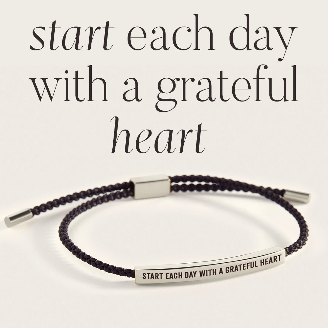 Start Each Day With A Greatful Heart Inspire Bracelet in 925 Sterling Silver — Vanny Jewels