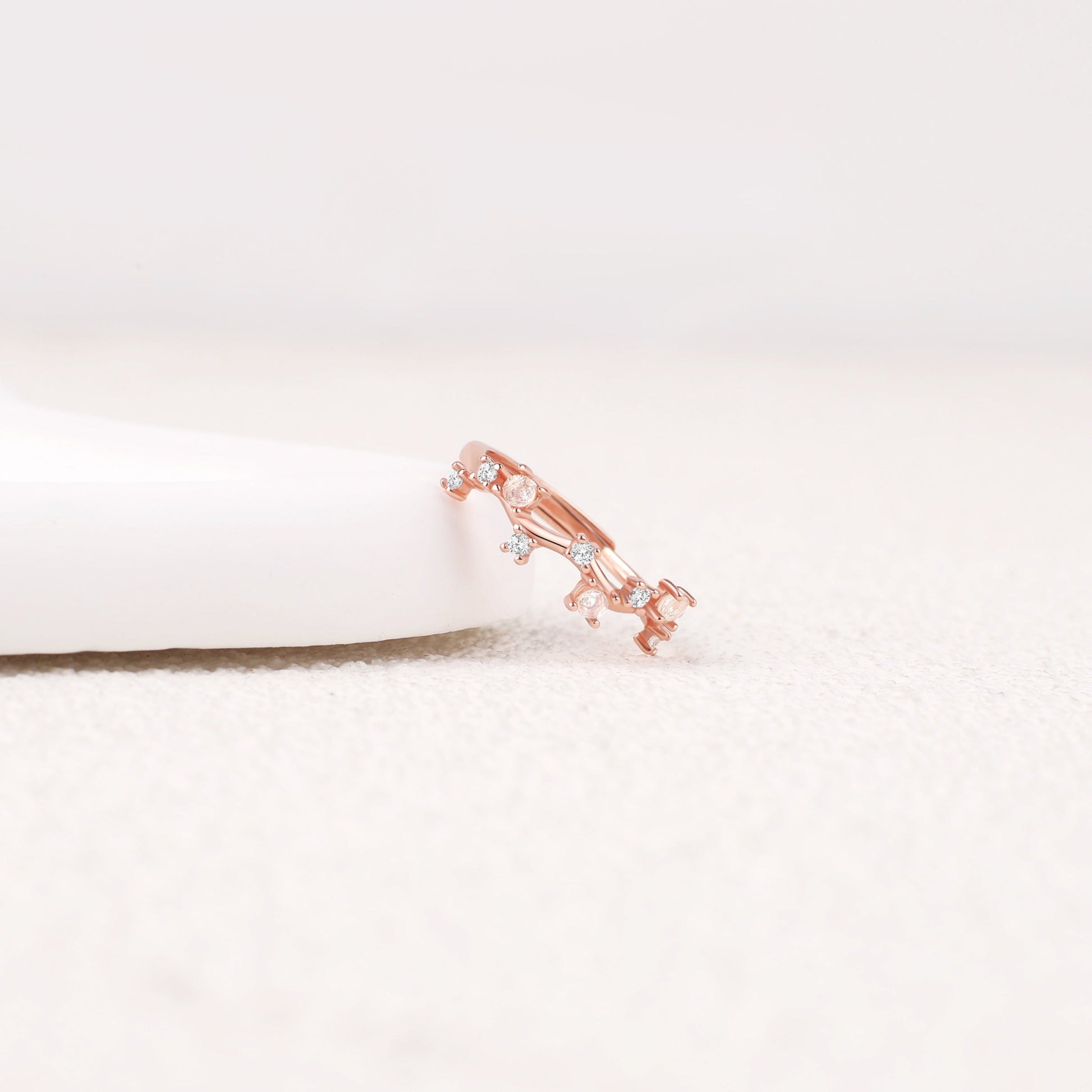 Moonstone Constellation Band in rose gold tone