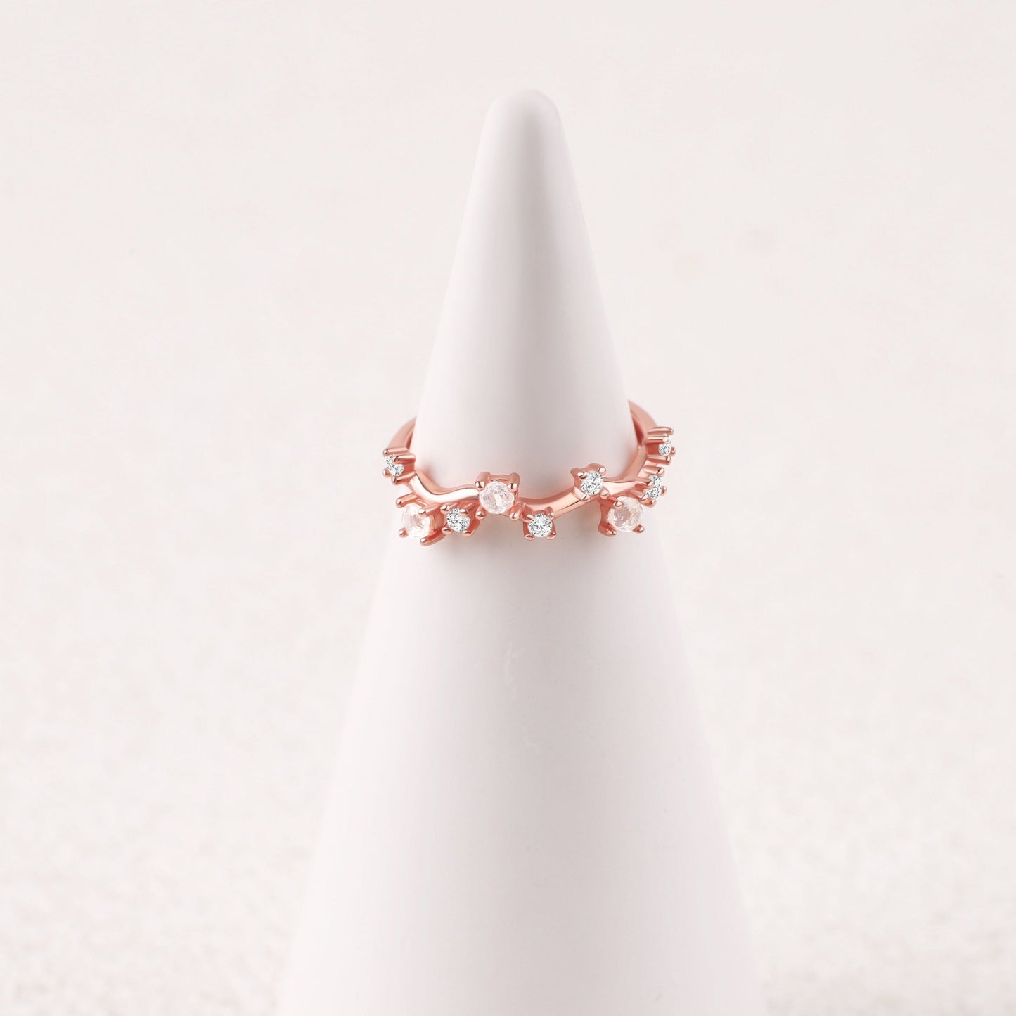 Moonstone Constellation Band in rose gold tone