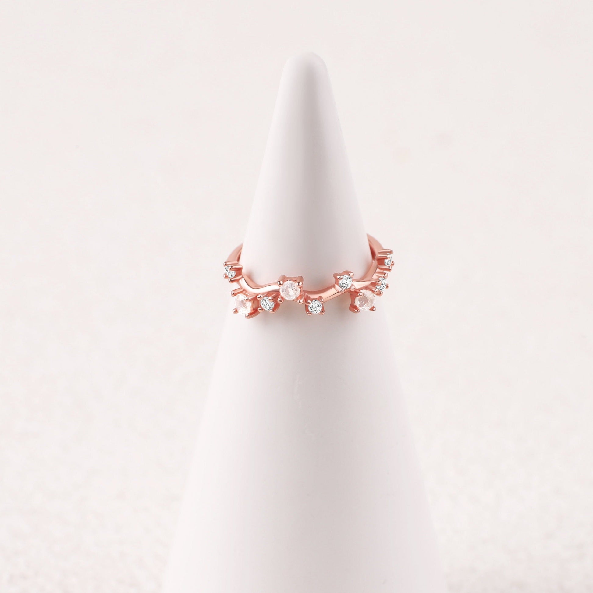 Moonstone Constellation Band in rose gold tone