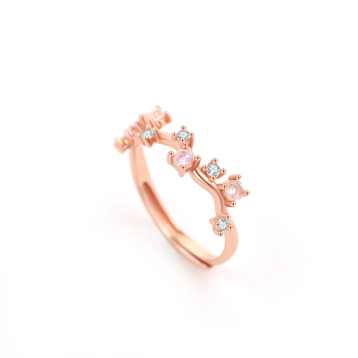 Moonstone Constellation Band in rose gold tone