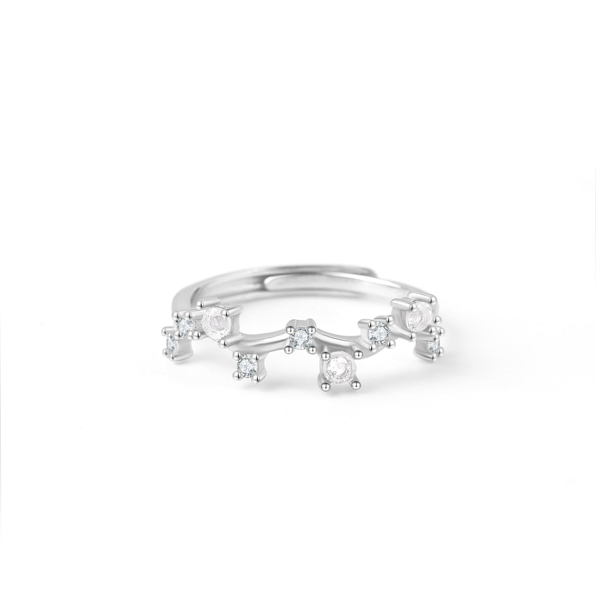 Moonstone Constellation Band in 925 sterling silver
