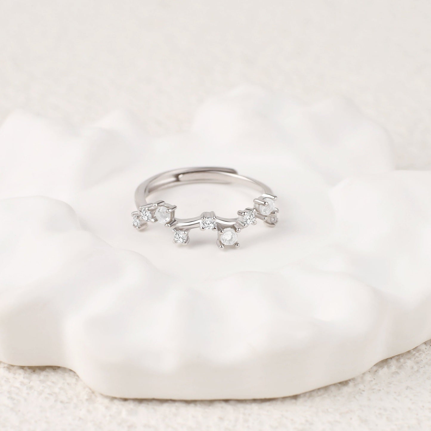 Moonstone Constellation Band in 925 sterling silver