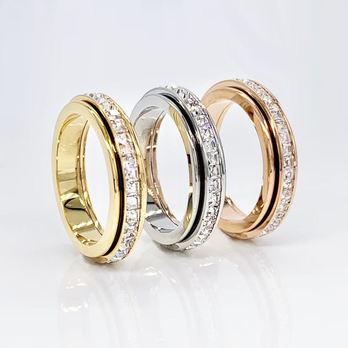 Kristall-Statement-Fidget-Ring
