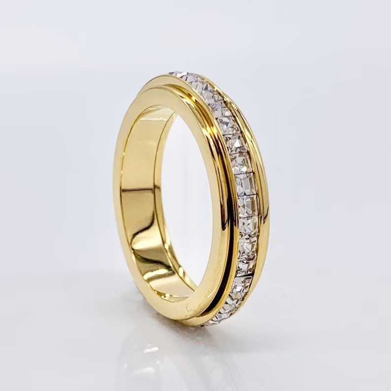 Kristall-Statement-Fidget-Ring