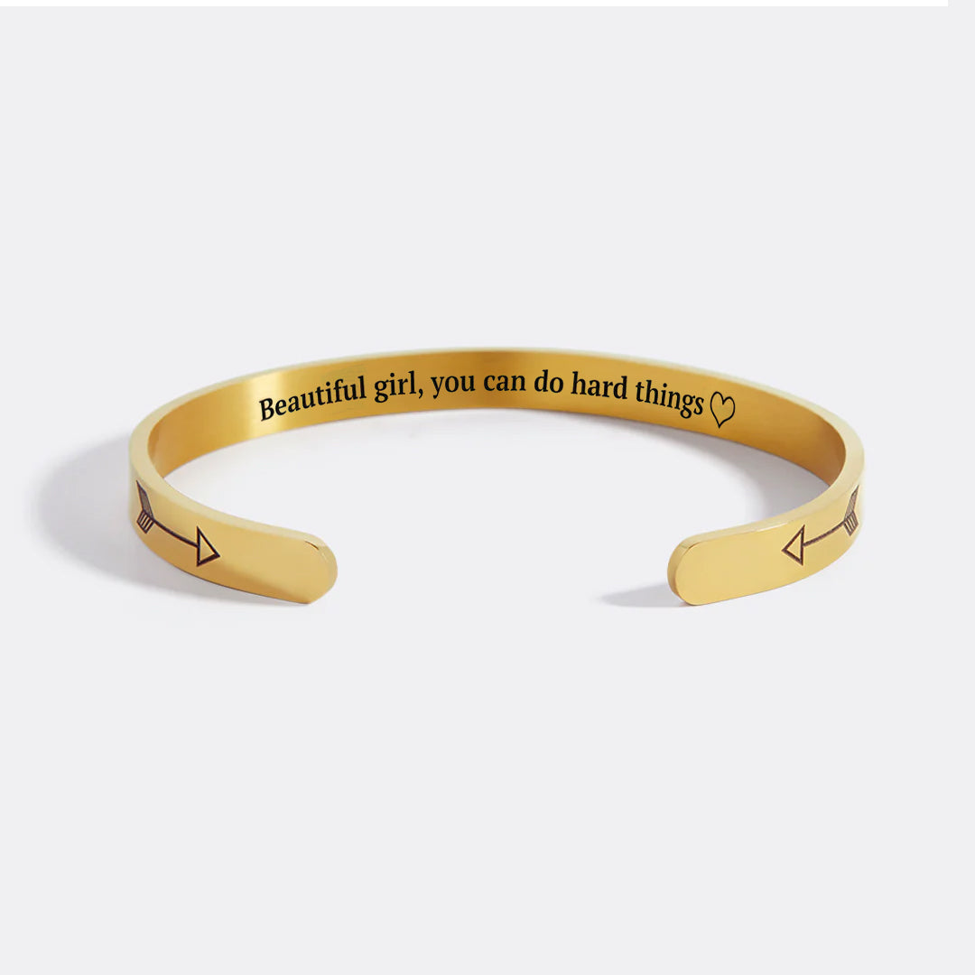 Schönes Mädchen, du schaffst schwere Dinge Manschettenarmband
