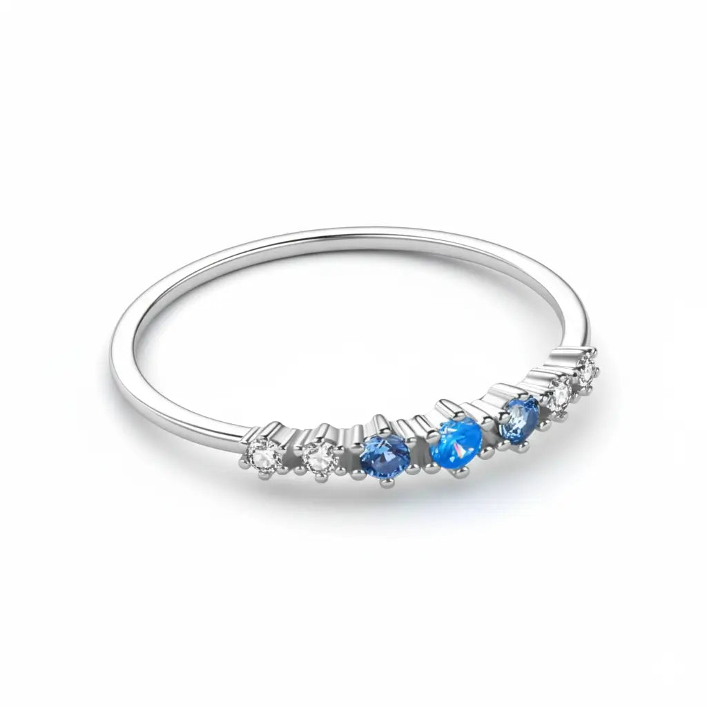 Fiorella Half Eternity Ring in 925 sterling silver