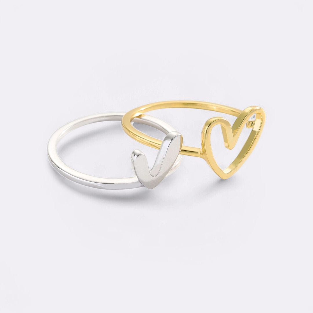 Anello a cuore multistrato "Amor proprio"