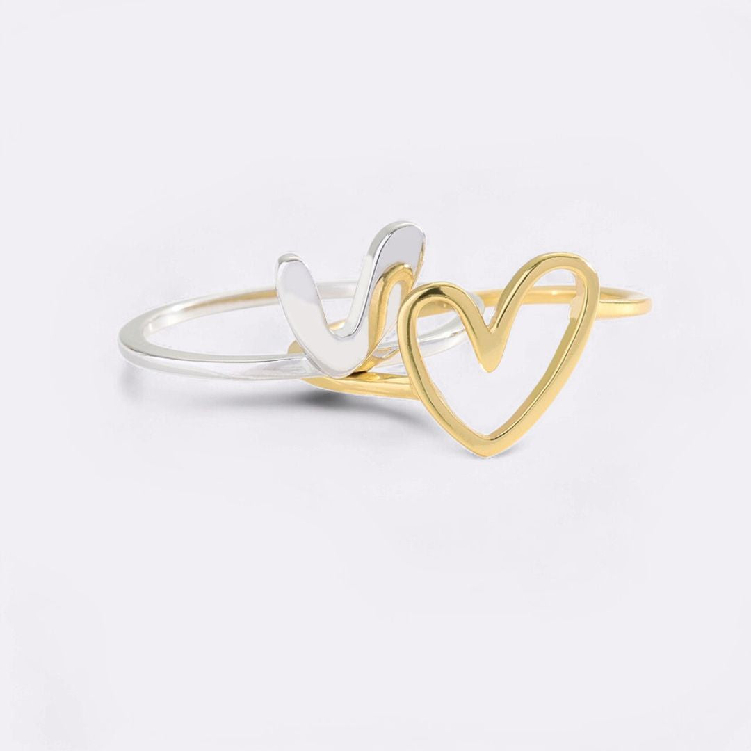 Anello a cuore multistrato "Amor proprio"