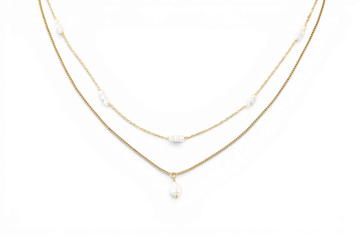 Dainty Layered Pearl Necklace — Vanny Jewels