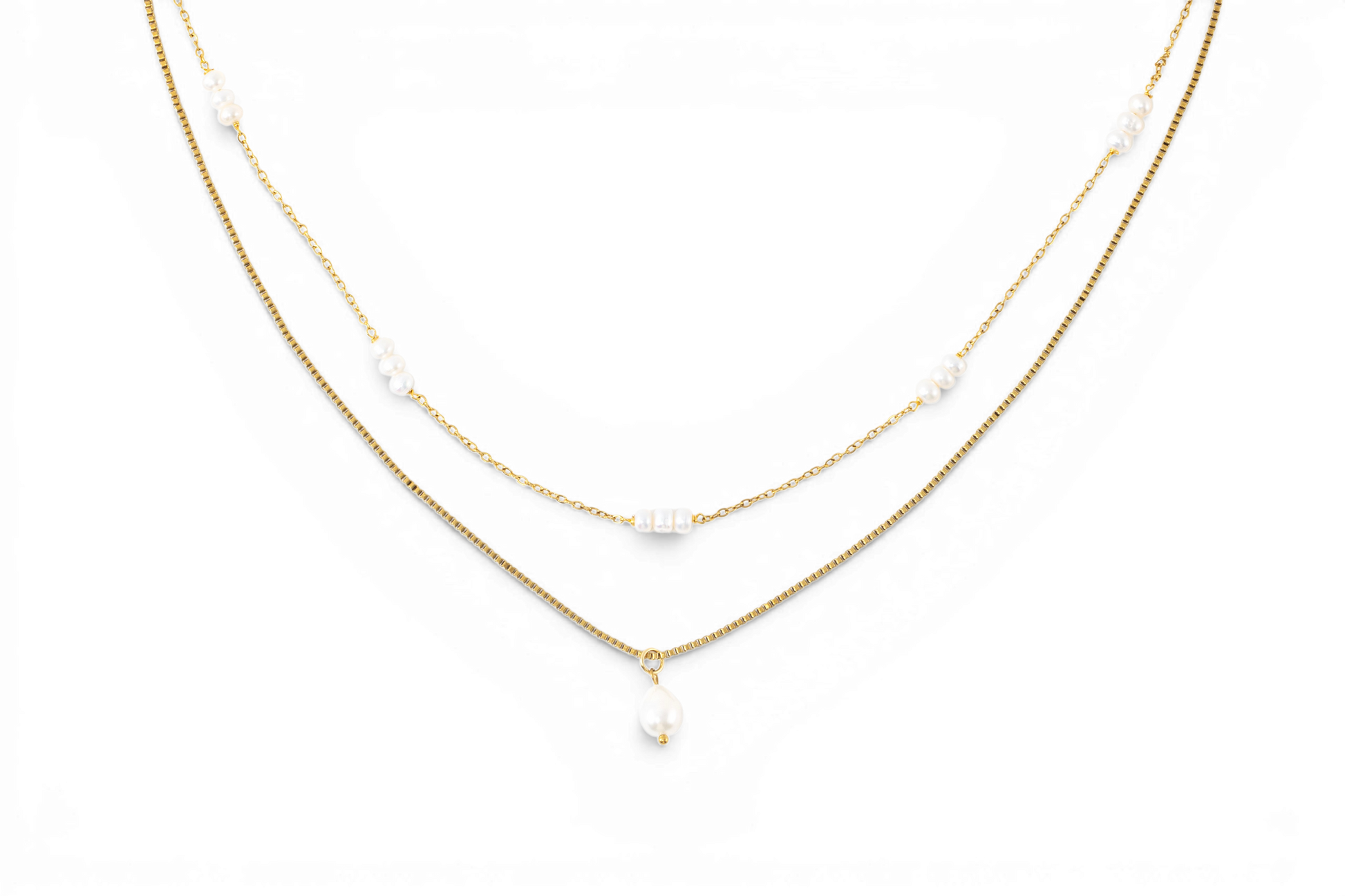 Dainty Layered Pearl Necklace — Vanny Jewels