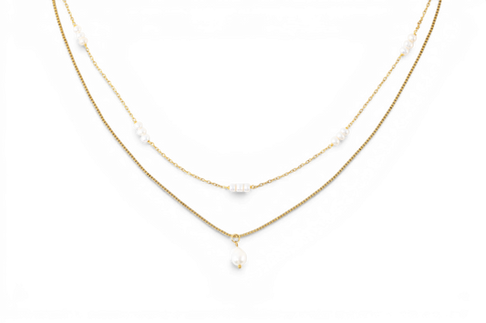 Dainty Layered Pearl Necklace — Vanny Jewels