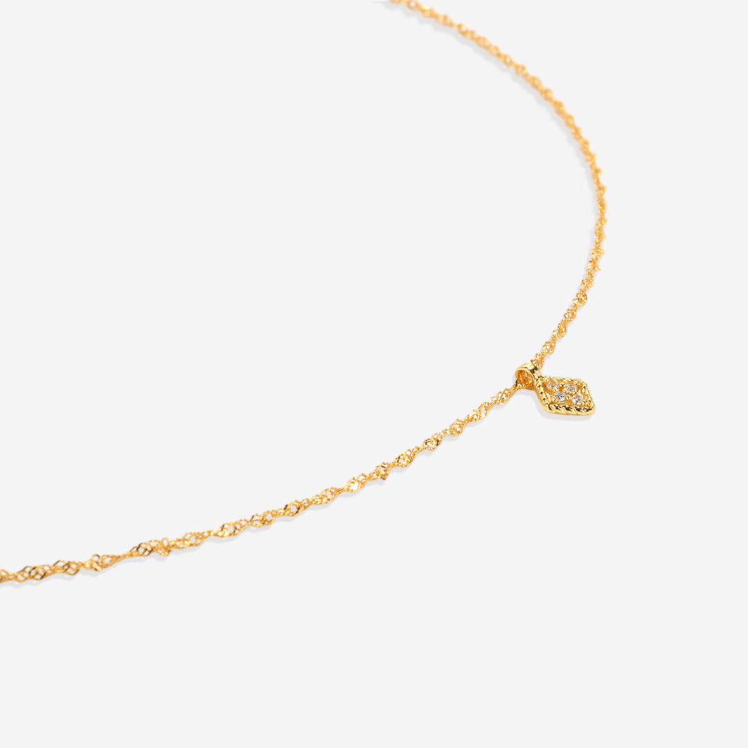 Dainty Birthstone Kite Necklace with April birthstone