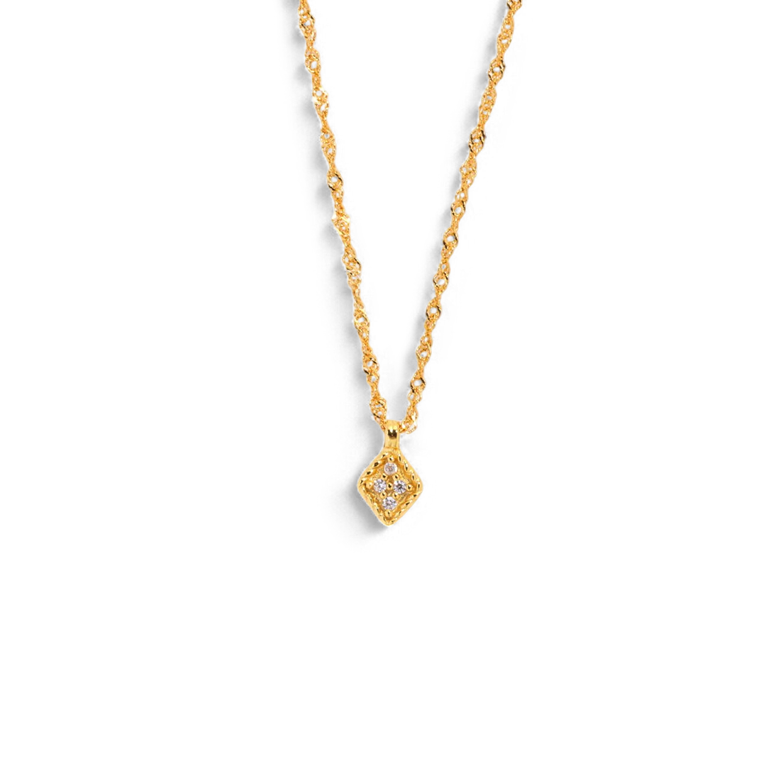 Dainty Birthstone Kite Necklace with April birthstone