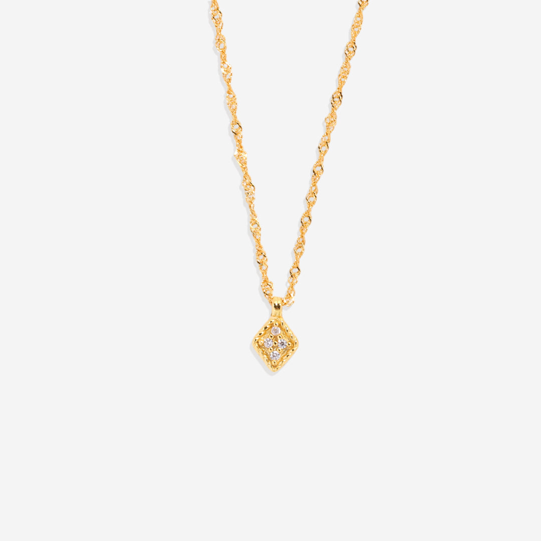 Dainty Birthstone Kite Necklace with April birthstone