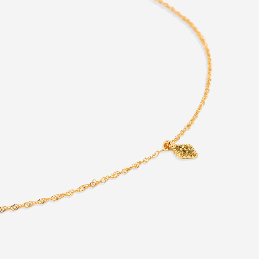 Dainty Birthstone Kite Necklace with August birthstone
