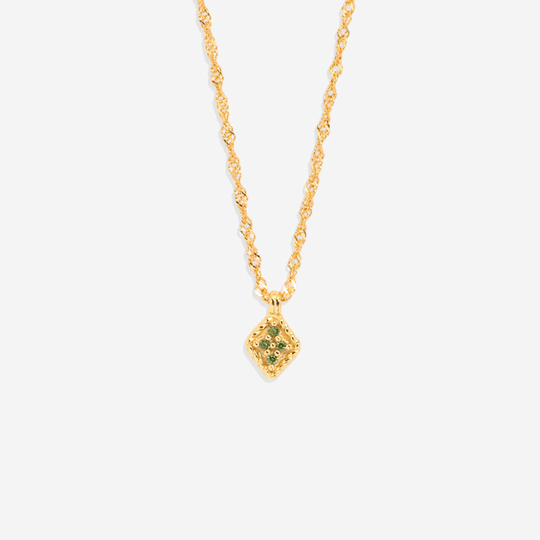 Dainty Birthstone Kite Necklace with August birthstone