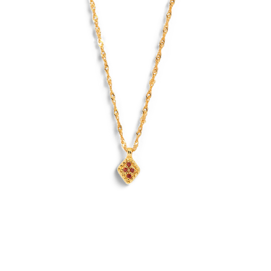 Dainty Birthstone Kite Necklace with January birthstone