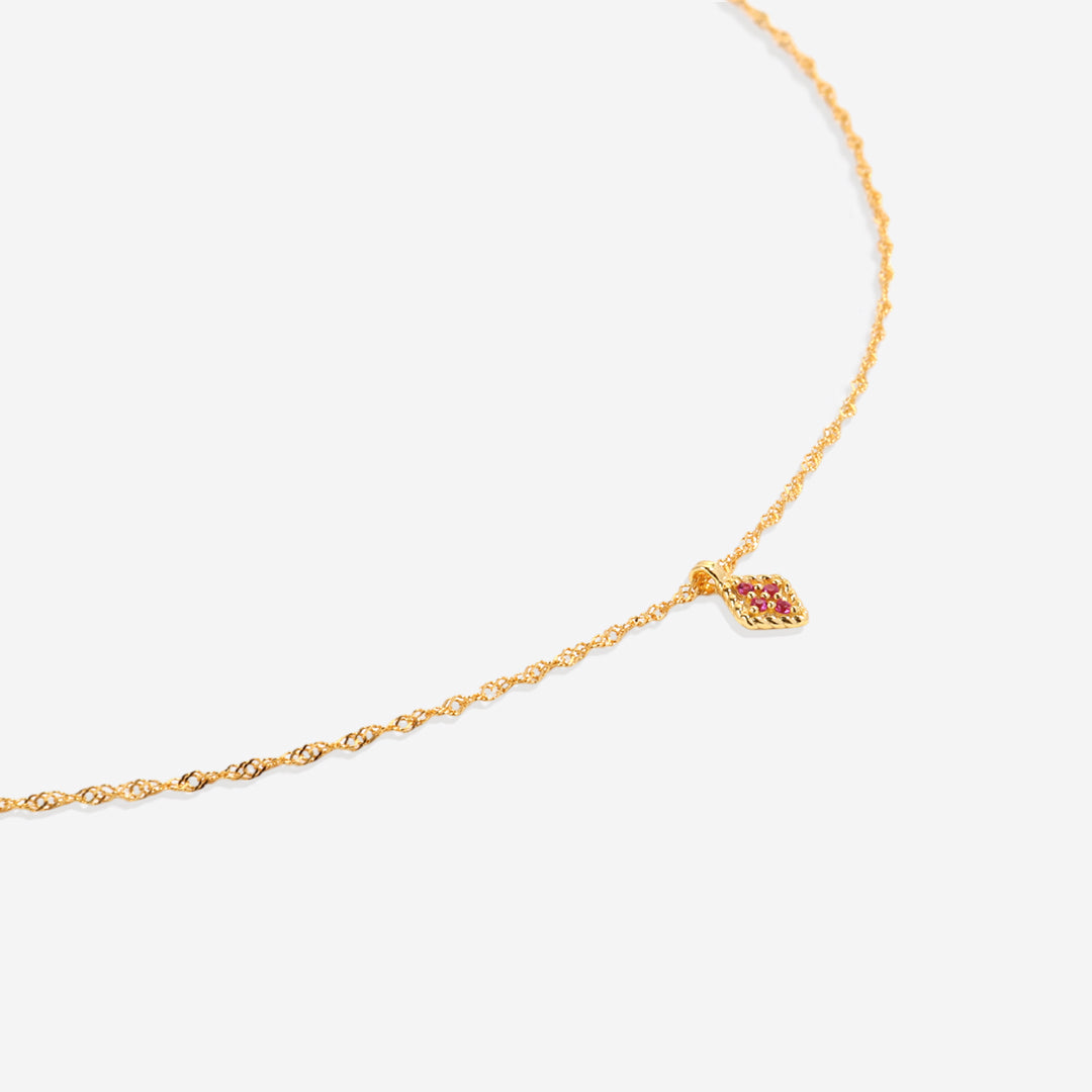 Dainty Birthstone Kite Necklace with July birthstone