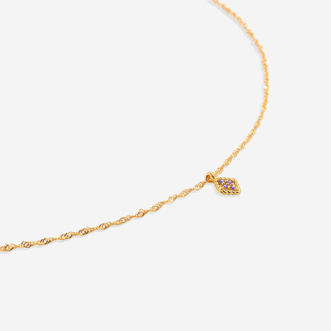 Dainty Birthstone Kite Necklace with June birthstone
