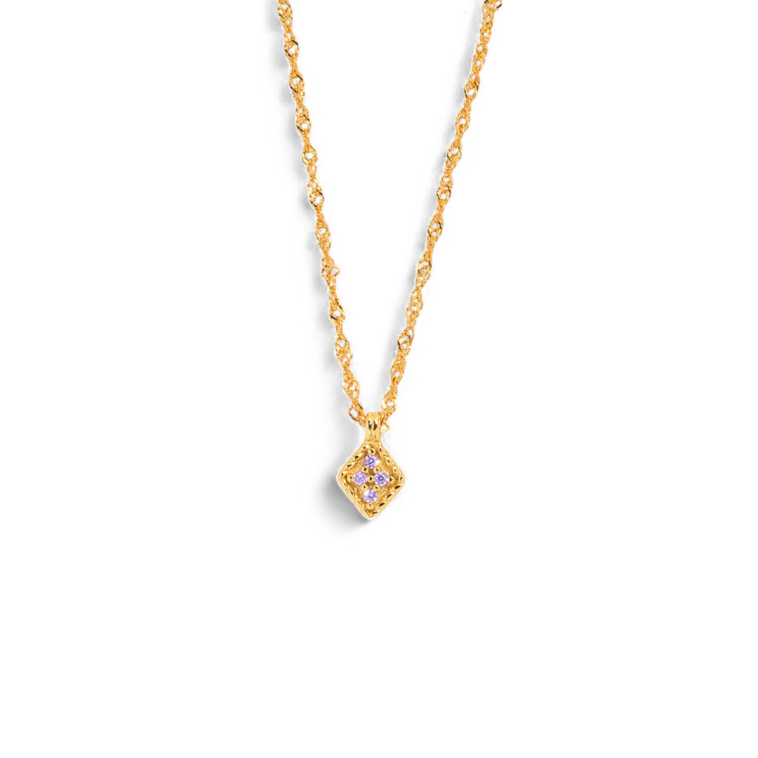 Dainty Birthstone Kite Necklace with June birthstone