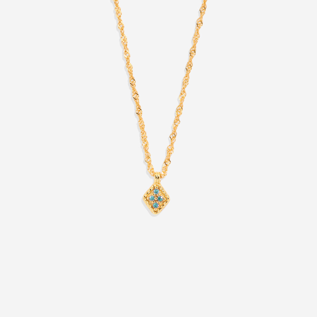Dainty Birthstone Kite Necklace with March birthstone