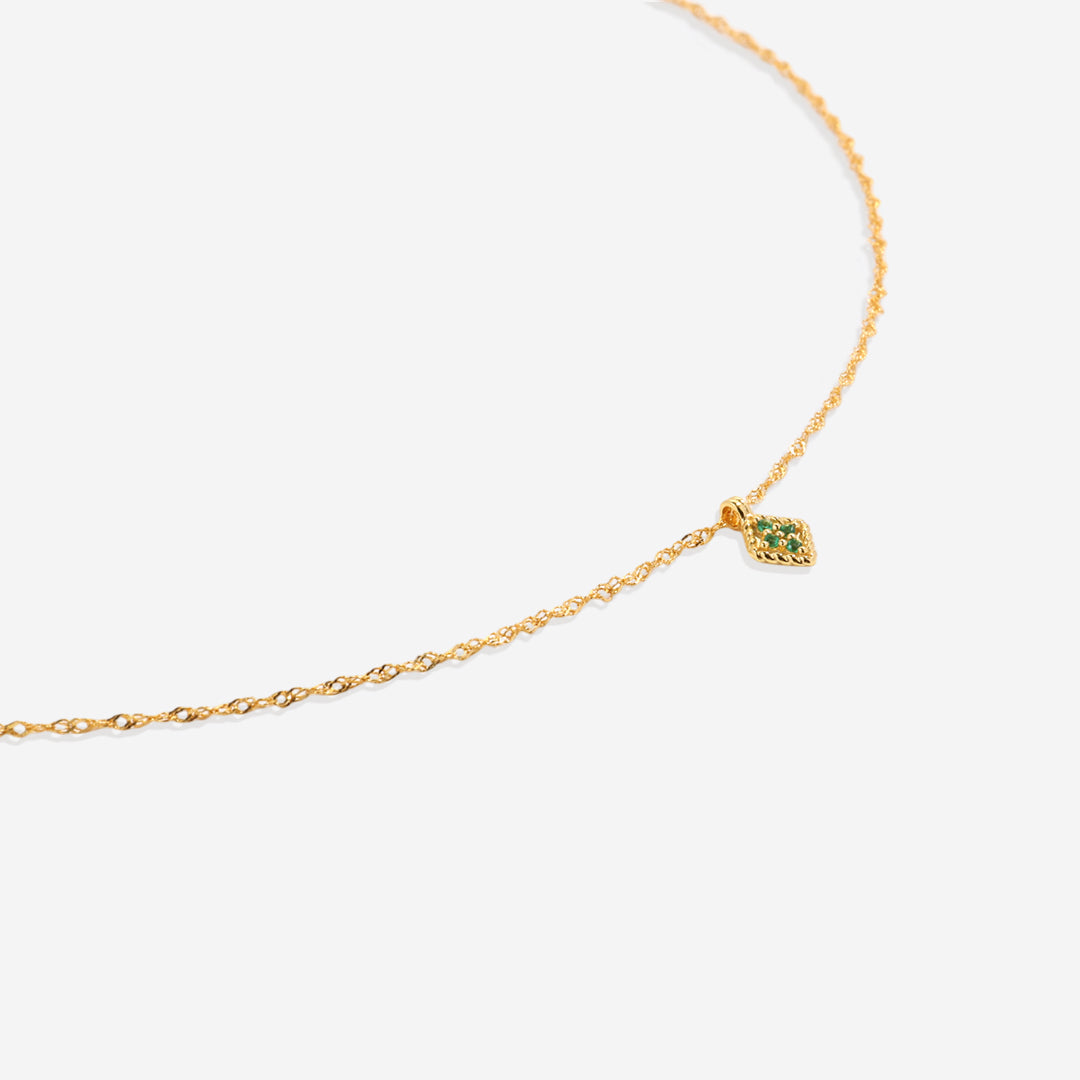 Dainty Birthstone Kite Necklace with May birthstone