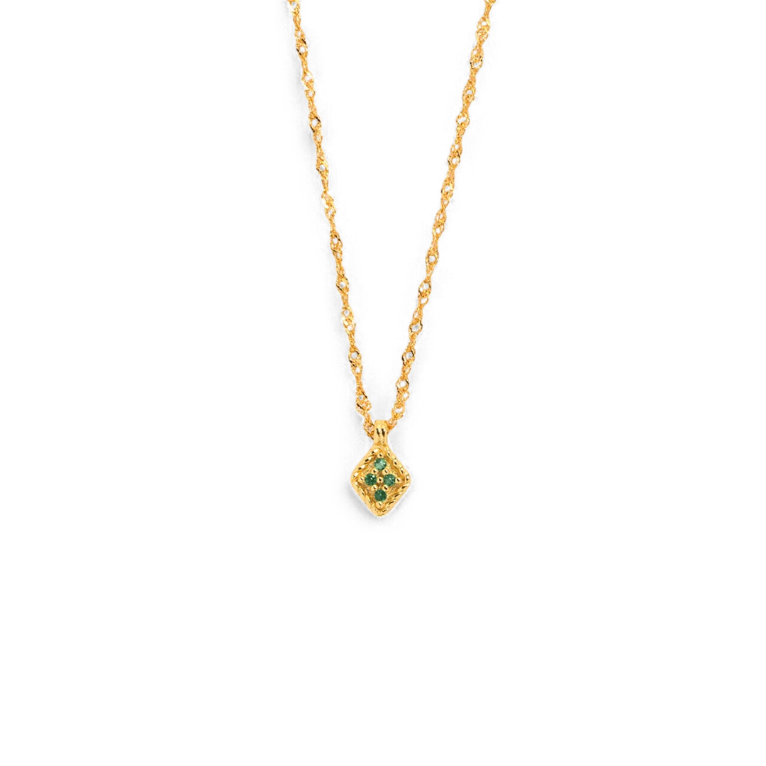 Dainty Birthstone Kite Necklace with May birthstone