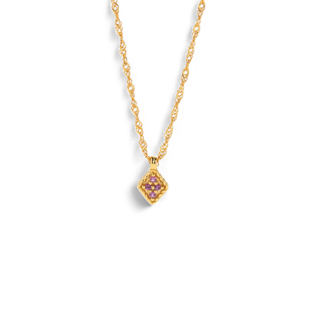 Dainty Birthstone Kite Necklace with October birthstone