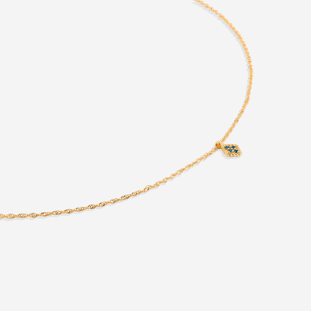 Dainty Birthstone Kite Necklace with September birthstone