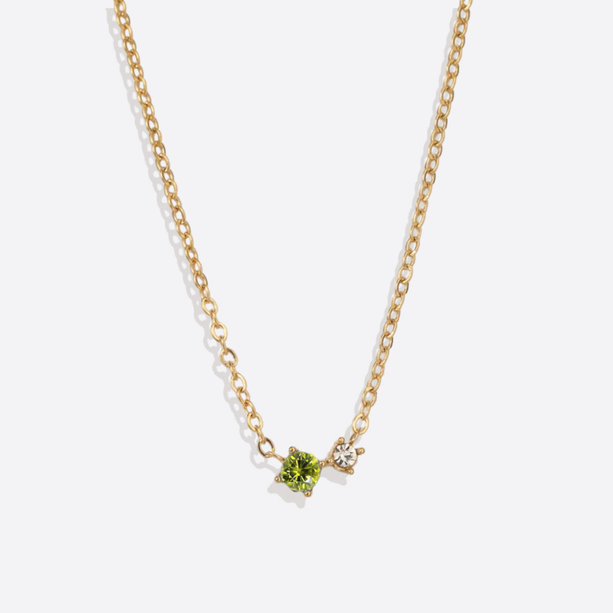 Dainty Birthstone Solitaire Necklace with Diamond Accent with August birthstone