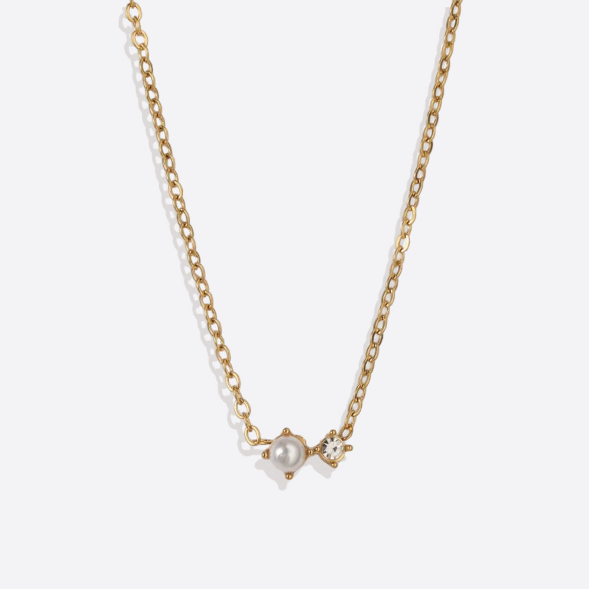 Dainty Birthstone Solitaire Necklace with Diamond Accent with June birthstone