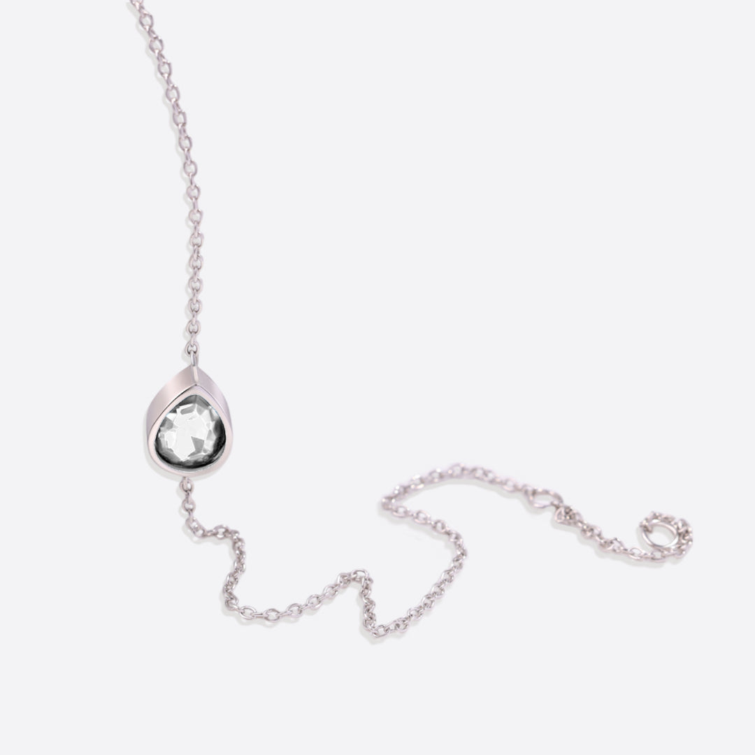 Teardrop Birthstone Bracelet in 925 sterling silver with April birthstone