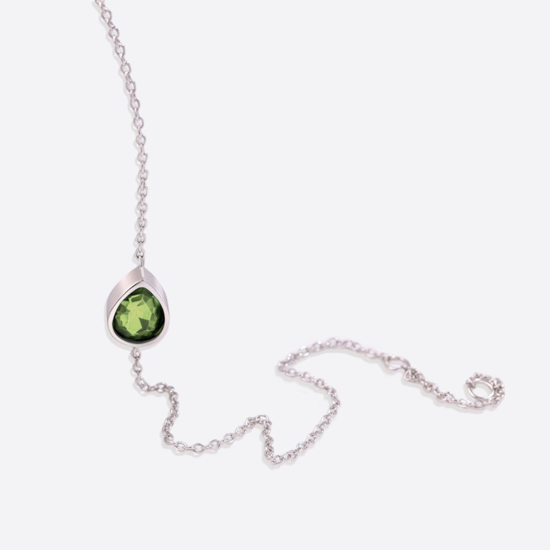 Teardrop Birthstone Bracelet in 925 sterling silver with August birthstone