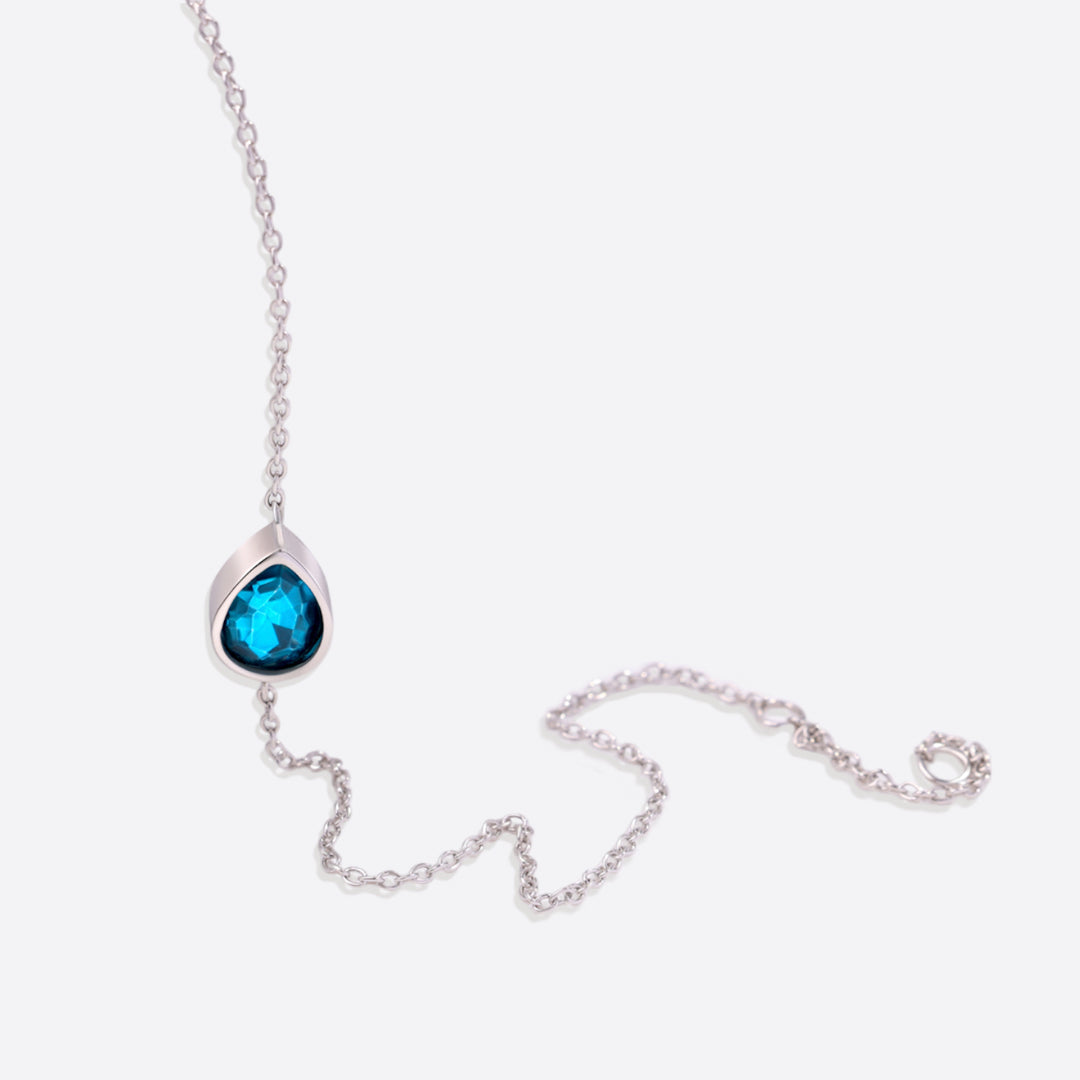 Teardrop Birthstone Bracelet in 925 sterling silver with December birthstone