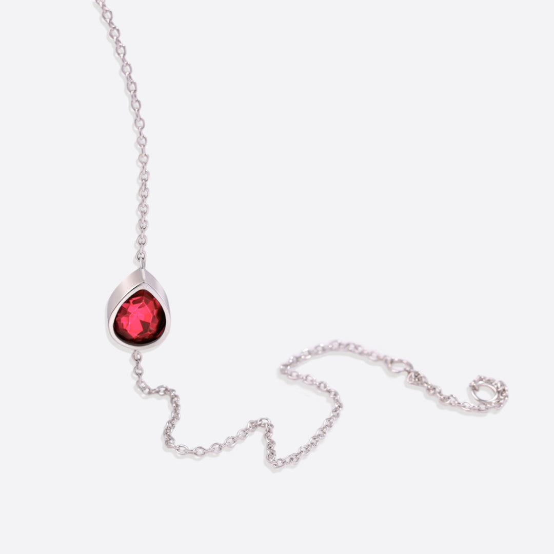 Teardrop Birthstone Bracelet in 925 sterling silver with January birthstone