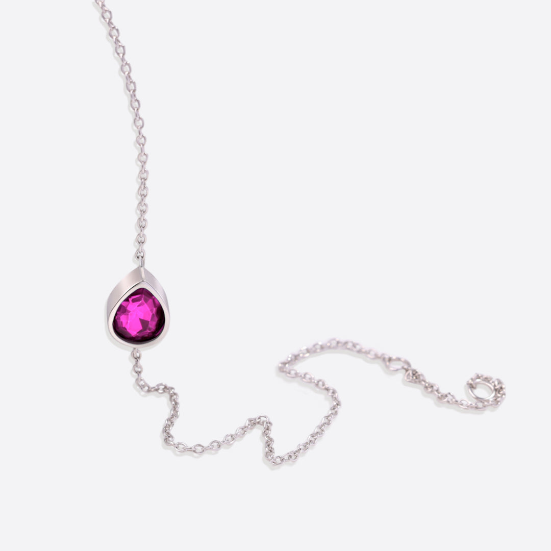 Teardrop Birthstone Bracelet in 925 sterling silver with July birthstone
