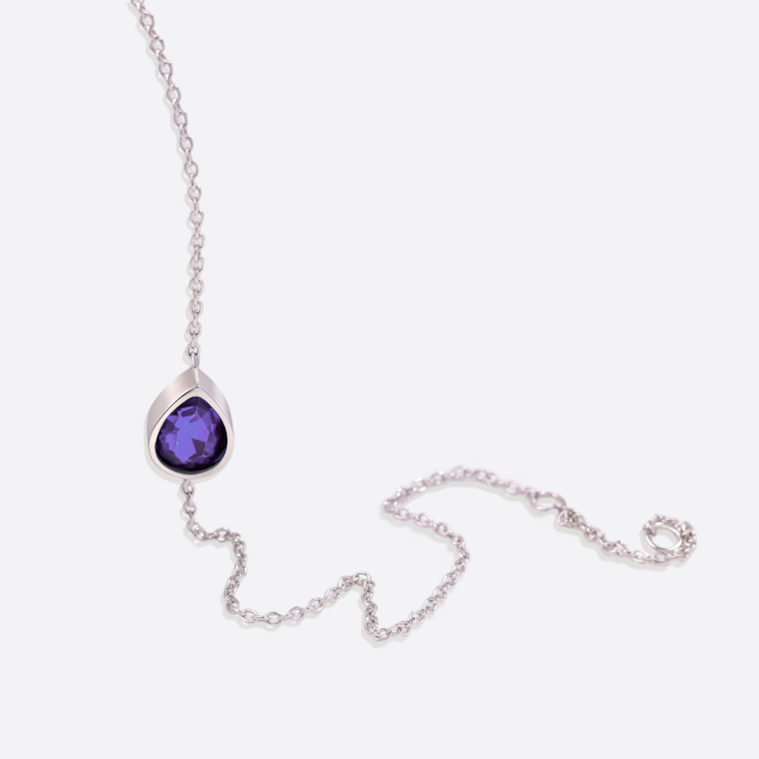 Teardrop Birthstone Bracelet in 925 sterling silver with June birthstone