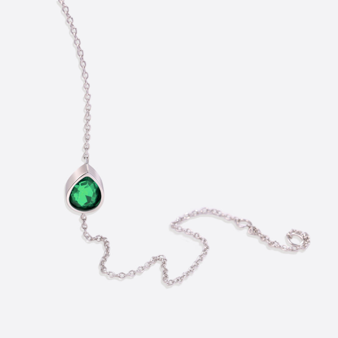 Teardrop Birthstone Bracelet in 925 sterling silver with May birthstone