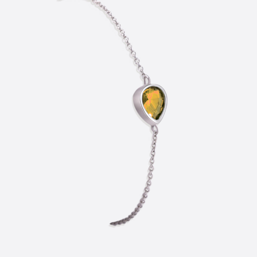 Teardrop Birthstone Bracelet in 925 sterling silver with November birthstone