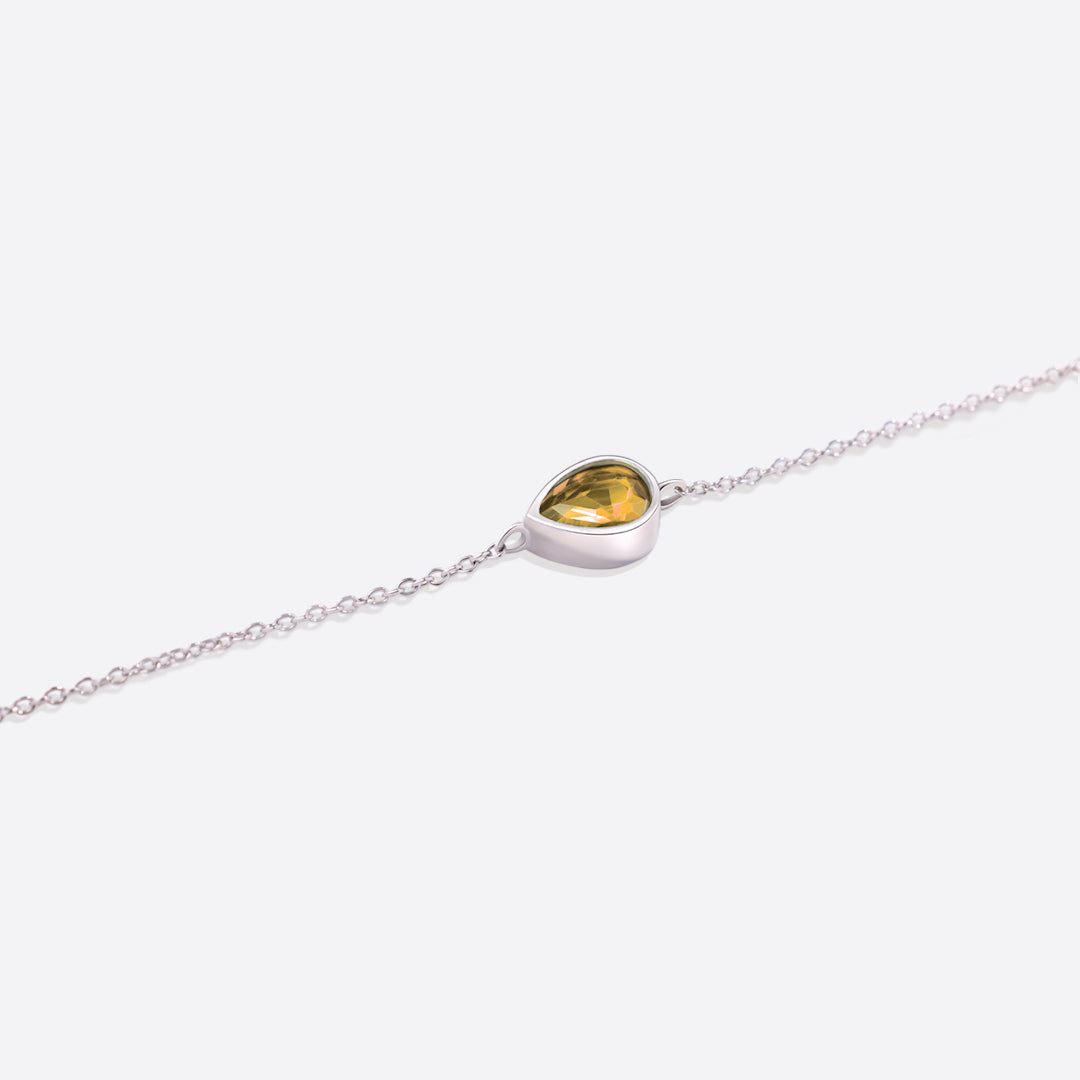 Teardrop Birthstone Bracelet in 925 sterling silver with November birthstone