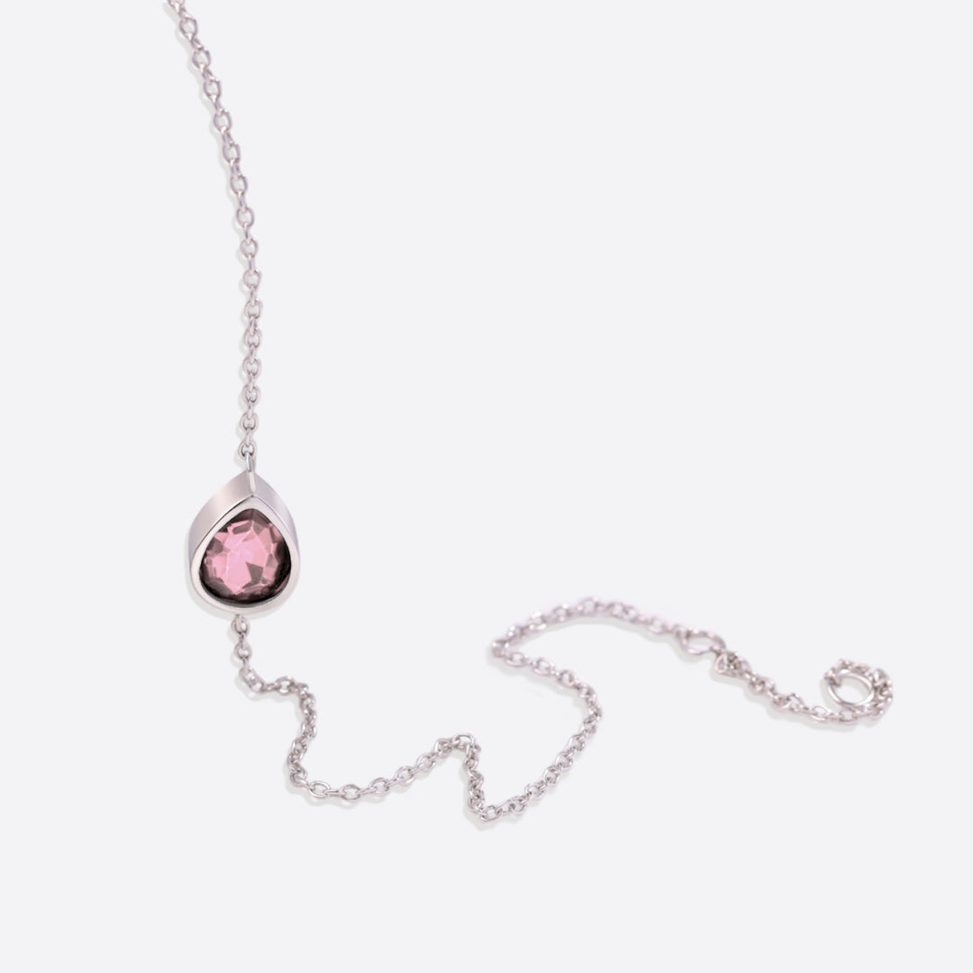Teardrop Birthstone Bracelet in 925 sterling silver with October birthstone