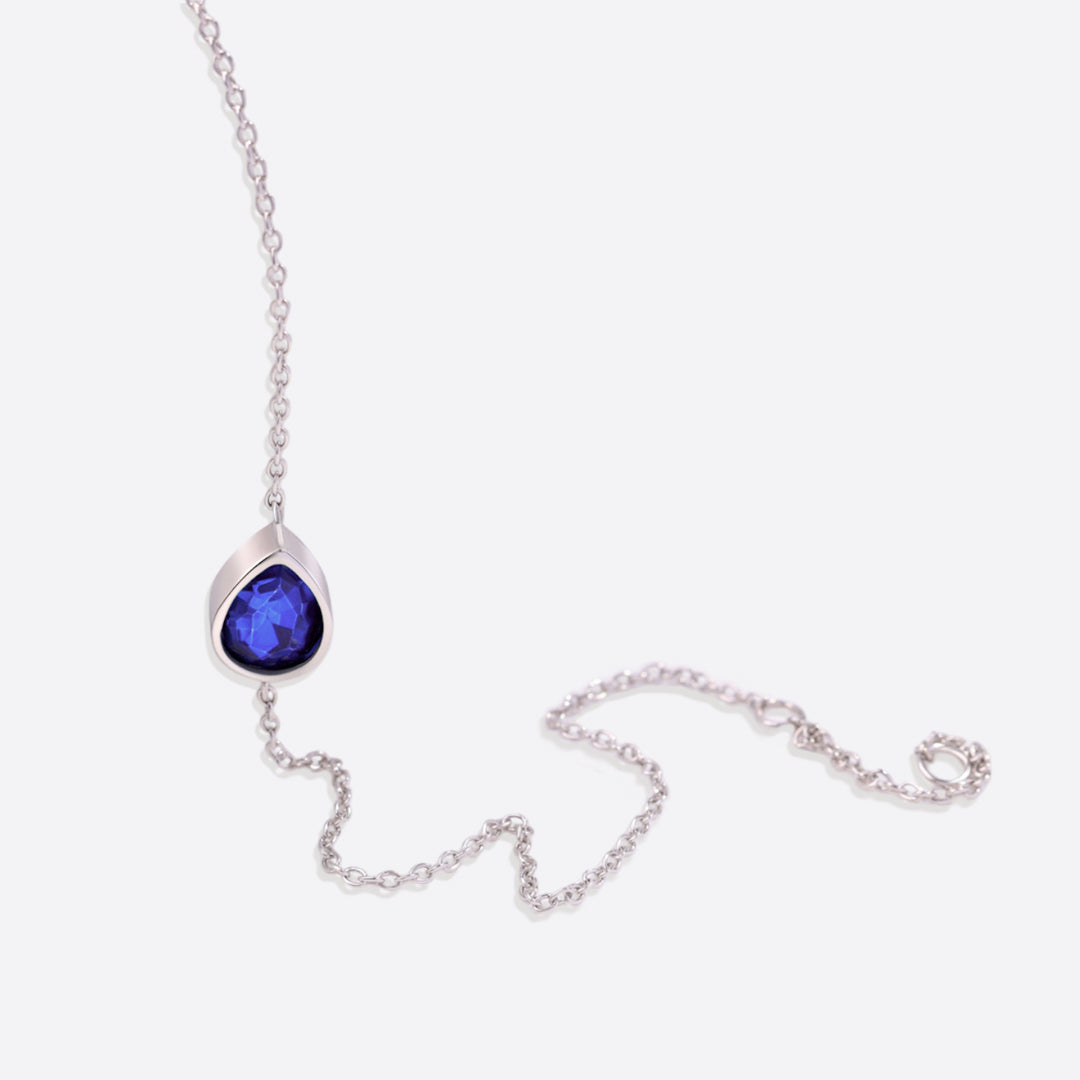Teardrop Birthstone Bracelet in 925 sterling silver with September birthstone