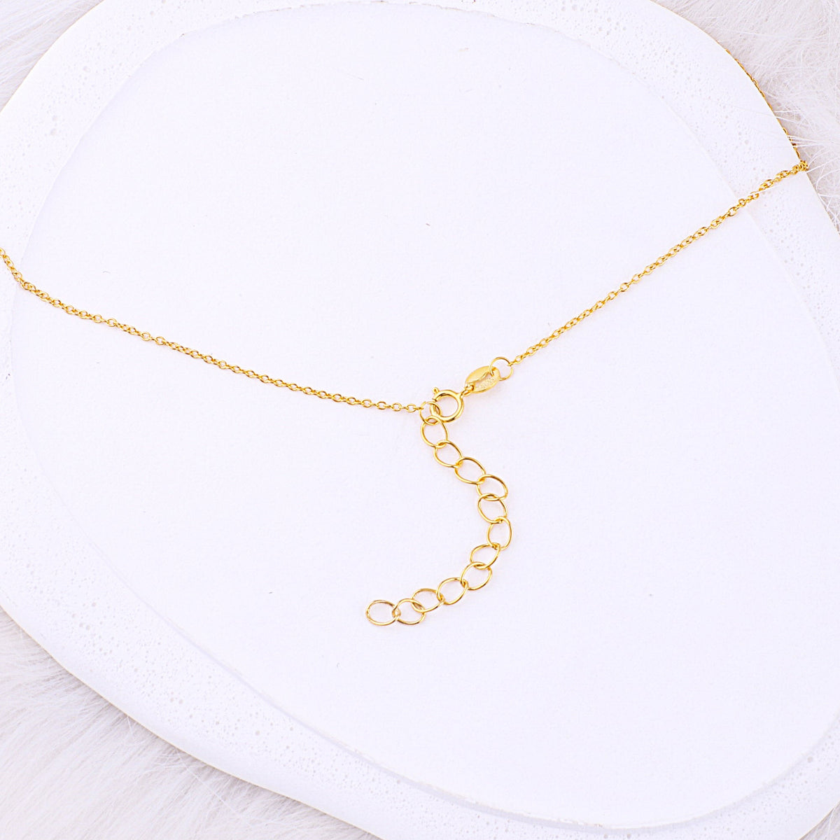 Dainty Family Birthstones Necklace in gold tone
