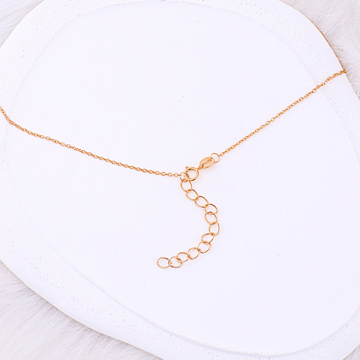 Dainty Family Birthstones Necklace in rose gold tone