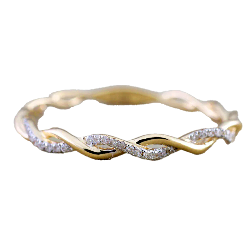 Zierlicher Stapelring mit Pavé-Twist