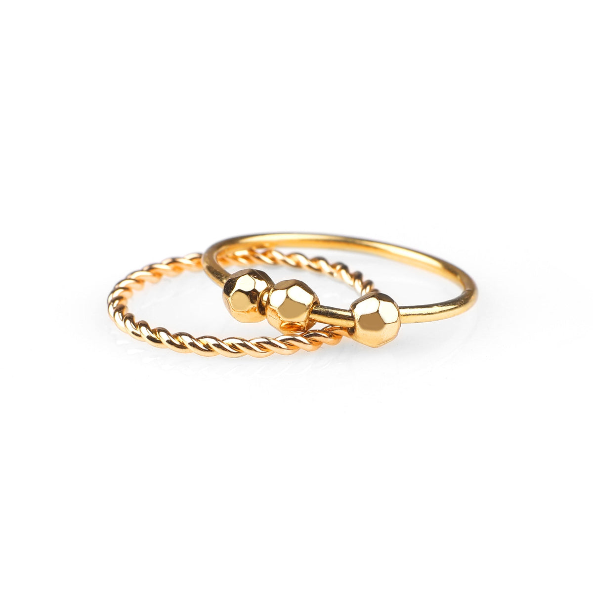 Zierlicher stapelbarer Perlen-Fidget-Ring-Set