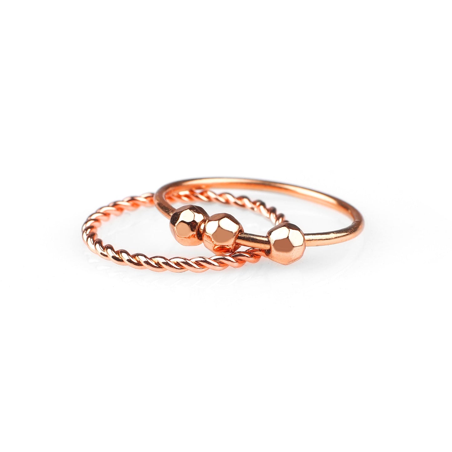 Zierlicher stapelbarer Perlen-Fidget-Ring-Set
