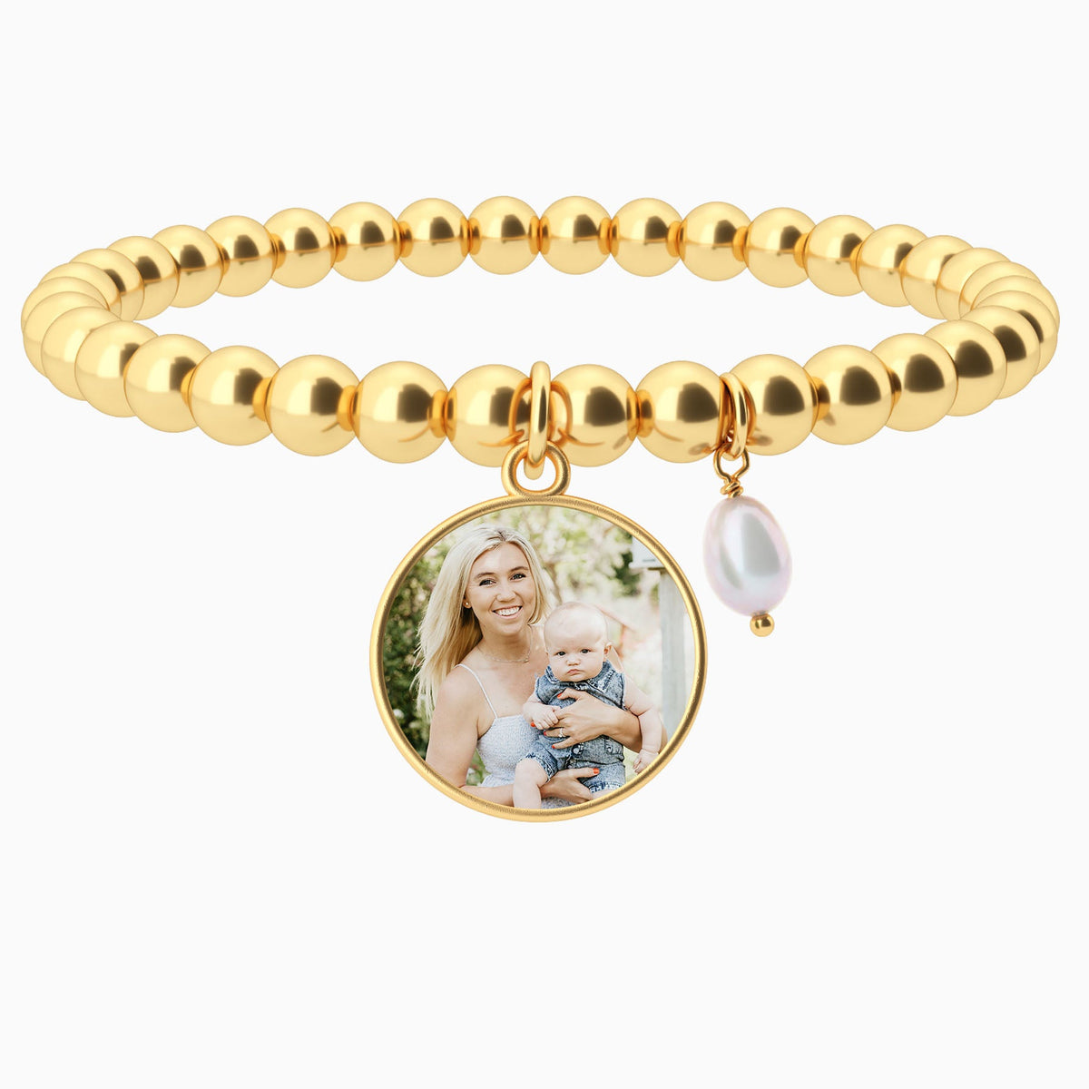 Personalized Photo Diana Charm Bracelet in gold tone