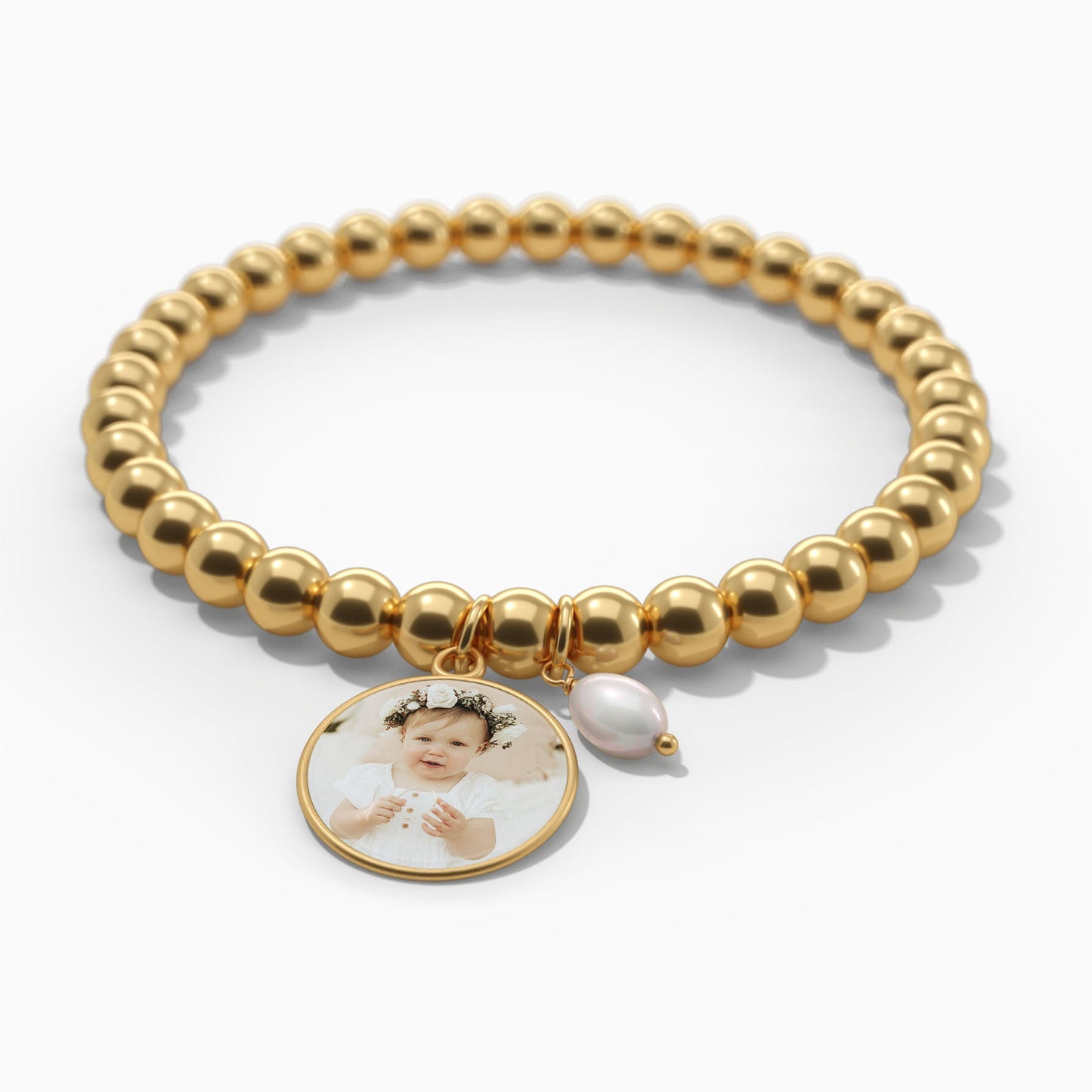 Personalized Photo Diana Charm Bracelet in gold tone